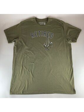 Baseballism Army Green Retired Short Sleeve Crewneck Shirt Mens 3XL